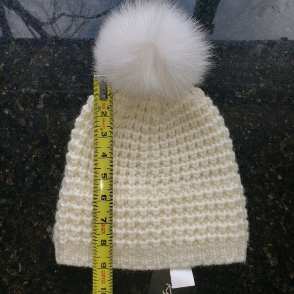 KYI KYI Genuine Fox Fur Pompom Wool Blend Beanie main image 5